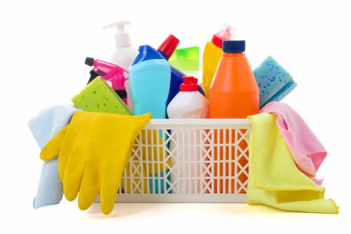 Office cleaning team working in a Hollandpark workplace reception area