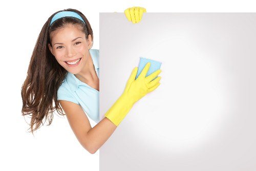 Cleaner discussing payment and appointment details